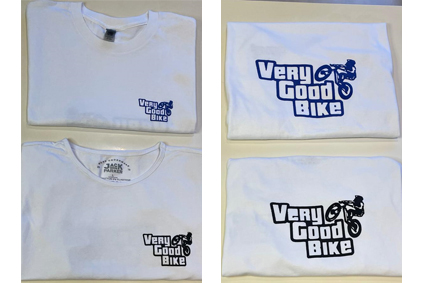T-shirt blanc avec logo bleu ou noir